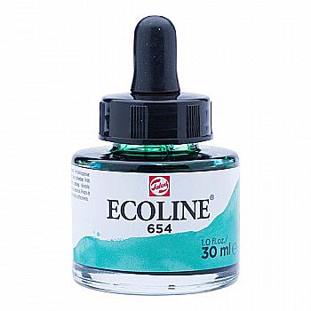 Краска акварельная жидкая Ecoline, (654), Зеленая пихтовая, 30 мл, Royal Talens Краска акварельная жидкая Ecoline, (654), Зеленая пихтовая, 30 мл, Royal Talens