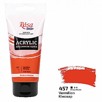 Краска акриловая, Киноварь (457), 75 мл, ROSA Studio Краска акриловая, Киноварь (457), 75 мл, ROSA Studio