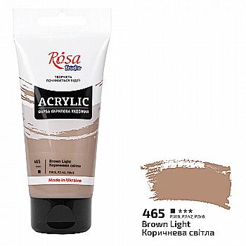 Краска акриловая, Коричневая светлая (465), 75 мл, ROSA Studio Краска акриловая, Коричневая светлая (465), 75 мл, ROSA Studio