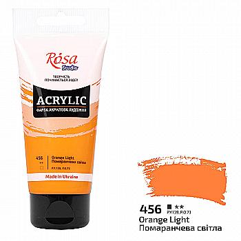 Краска акриловая, Оранжевая светлая (456), 75 мл, ROSA Studio Краска акриловая, Оранжевая светлая (456), 75 мл, ROSA Studio