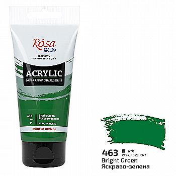 Краска акриловая, Ярко-зеленая (463), 75 мл, ROSA Studio Краска акриловая, Ярко-зеленая (463), 75 мл, ROSA Studio