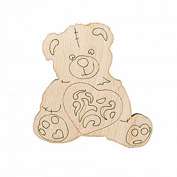 Заготівка з фанери Розмальовка "Ведмедик із серцем" 7*7 см, 100023 ArtBober Заготівка з фанери Розмальовка "Ведмедик із серцем" 7*7 см, 100023 ArtBober