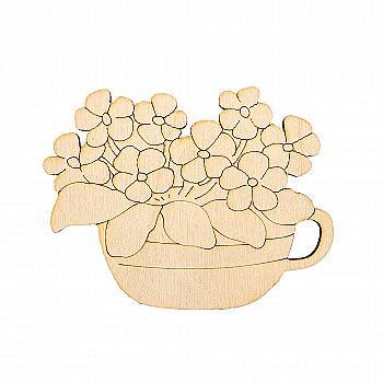 Заготівка з фанери Розмальовка "Квіти в чашці" 6*7,5 см, 100030 ArtBober Заготівка з фанери Розмальовка "Квіти в чашці" 6*7,5 см, 100030 ArtBober