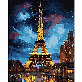 Картина по номерам SANTI "Эйфелева башня", 40*50 см, LED подсветка, 955097 Картина по номерам SANTI "Эйфелева башня", 40*50 см, LED подсветка, 955097