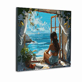 Картина за номерами з алмазною мозаїкою SANTI "Погляд на море", 40*40 см, 954995 Картина за номерами з алмазною мозаїкою SANTI "Погляд на море", 40*40 см, 954995