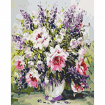 Набір для розпису по номерах 40*50 см "Строкатий букет", 12154-AC