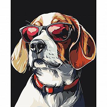 Набір для розпису по номерах 40*50 см "Стильний пес", 11579-AC