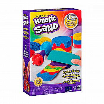 Набір піску для дитячої творчості Kinetic sand, Веселковий мікс, 383 г, 71474 Набір піску для дитячої творчості Kinetic sand, Веселковий мікс, 383 г, 71474