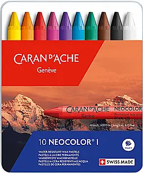 Пастель воскова водостійка 10 кол. Caran d`Ache Neocolor I мет. бокс, 7000.310 Пастель воскова водостійка 10 кол. Caran d`Ache Neocolor I мет. бокс, 7000.310