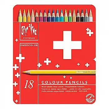 Набір акварельних олівців 18 кол. Caran d`Ache Swisscolor мет. бокс, 1285.718 Набір акварельних олівців 18 кол. Caran d`Ache Swisscolor мет. бокс, 1285.718