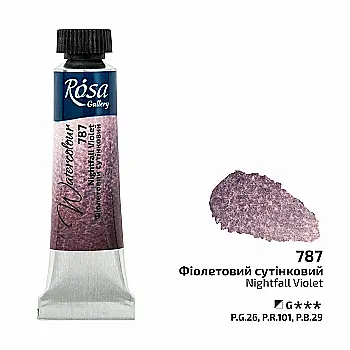 Краска акварельная, Фиолетовый сумеречный (787), туба, 10 мл, ROSA Gallery Краска акварельная, Фиолетовый сумеречный (787), туба, 10 мл, ROSA Gallery