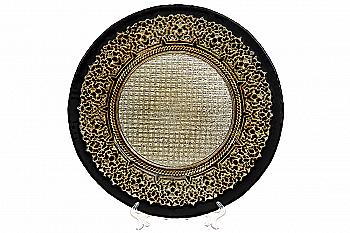 Тарілка сервірувальна 33 см, золотий з чорною облямівкою, 587-025