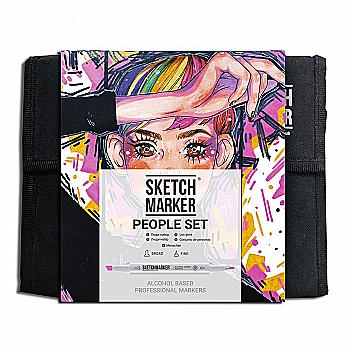 Набір маркерів SketchMarker People, 36 шт+сумка органайзер, SM-36PEOP Набір маркерів SketchMarker People, 36 шт+сумка органайзер, SM-36PEOP