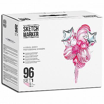 Набор маркеров SketchMarker Set 1 96 шт. (в пластиковом кейсе), SM-96SET1 Набор маркеров SketchMarker Set 1 96 шт. (в пластиковом кейсе), SM-96SET1