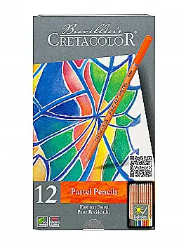 Олівці художні, пастельні в металевій коробці 12 кольорів Олівці художні, пастельні в металевій коробці 12 кольорів