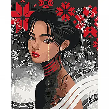 Набір для розпису по номерах 40*50 см "Чорнобрива", 10094-AC