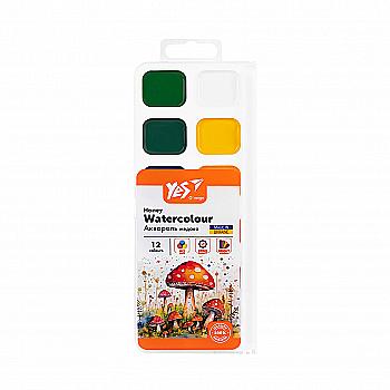 Краски акварельные Yes "O`range Line" 12 цв., медовые б/п, 110299 Краски акварельные Yes "O`range Line" 12 цв., медовые б/п, 110299