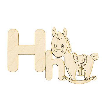 Заготівка дерев`яна Алфавіт латиниця, літера H, ACP-008 Заготівка дерев`яна Алфавіт латиниця, літера H, ACP-008