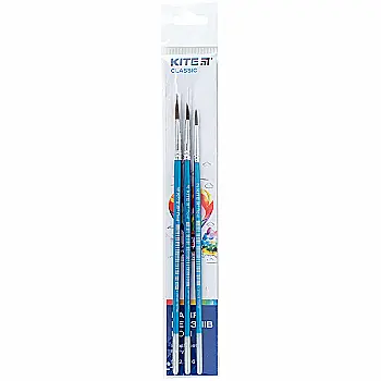 Набор из 3-х кистей пони круглый 2, 4, 6 Kite Classic, K-343 Набор из 3-х кистей пони круглый 2, 4, 6 Kite Classic, K-343