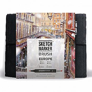 Набір маркерів SKETCHMARKER Brush Europa "Європа" 36 шт, SMB-36EUROP Набір маркерів SKETCHMARKER Brush Europa "Європа" 36 шт, SMB-36EUROP