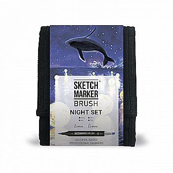 Набір маркерів SKETCHMARKER Brush Night Set "Ніч" 12 шт, SMB-12NIGHT Набір маркерів SKETCHMARKER Brush Night Set "Ніч" 12 шт, SMB-12NIGHT