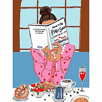 Набір для розпису по номерах 30*40 см "Парижанка", 954477 Santi