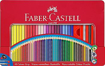 Карандаши 48 цв. акварельные GRIP2001 трёхгранные+ аксес, 112448 Faber-Castell, 26536 Карандаши 48 цв. акварельные GRIP2001 трёхгранные+ аксес, 112448 Faber-Castell, 26536