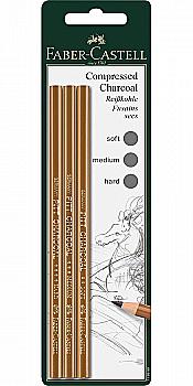 Набір олівців графітних Charcoal 3 шт., 119999, Faber-Castell Набір олівців графітних Charcoal 3 шт., 119999, Faber-Castell