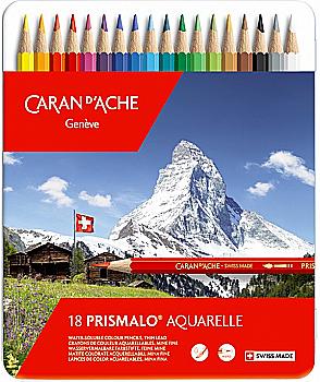 Набор акварельных карандашей 18 цв. Caran d`Ache Prismalo мет. бокс, 999.318 Набор акварельных карандашей 18 цв. Caran d`Ache Prismalo мет. бокс, 999.318