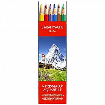 Набор акварельных карандашей 6 цв. Caran d`Ache Prismalo слой. бокс, 999.306 Набор акварельных карандашей 6 цв. Caran d`Ache Prismalo слой. бокс, 999.306