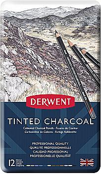 Набір олівців вугільних "Tinted Charcoal", 12 кол., Derwent 2301690 Набір олівців вугільних "Tinted Charcoal", 12 кол., Derwent 2301690