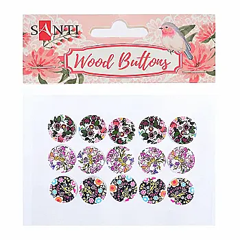 Набор пуговиц для творчества, дерево, WB-01, 15 шт, 742148 Набор пуговиц для творчества, дерево, WB-01, 15 шт, 742148