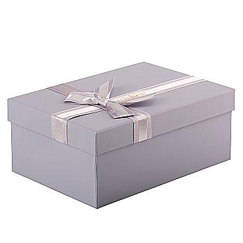 Подарункова коробка прямокутна, срібна "Wishes" з бантом, 23*16*9,5 см, 1235184513 Подарункова коробка прямокутна, срібна "Wishes" з бантом, 23*16*9,5 см, 1235184513