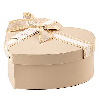 Подарочная коробка в виде сердца, "Beige" с бантом, 18,5*17*7,5 см, 270389562 Подарочная коробка в виде сердца, "Beige" с бантом, 18,5*17*7,5 см, 270389562