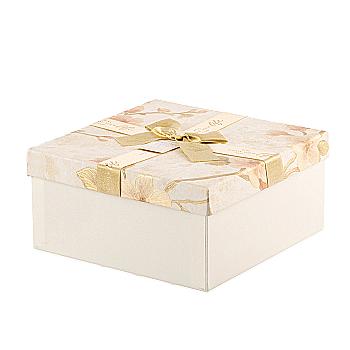 Подарункова коробка квадратна, квітковий принт з золотим бантом, 19,5*19,5*9,5 см, 480328023 Подарункова коробка квадратна, квітковий принт з золотим бантом, 19,5*19,5*9,5 см, 480328023