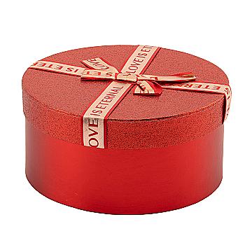 Подарочная коробка круглая, красная с бантом, 16*16*7 см, 250369851 Подарочная коробка круглая, красная с бантом, 16*16*7 см, 250369851