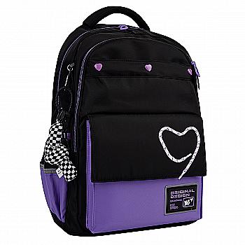 Рюкзак школьный YES TS-48 "Purple Hearts", 559923 Рюкзак школьный YES TS-48 "Purple Hearts", 559923