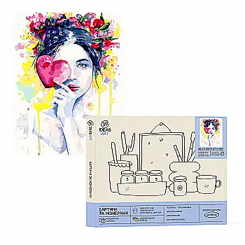 Картина по номерам "Девочка в венке с сердцем" 40*50 см, GX40167, ТМ "99IDEAS" Картина по номерам "Девочка в венке с сердцем" 40*50 см, GX40167, ТМ "99IDEAS"
