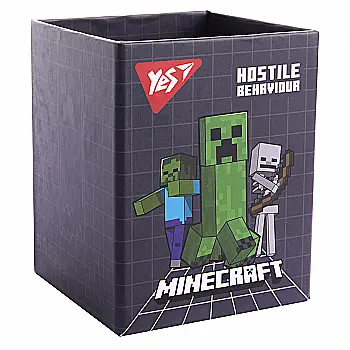 Стакан для письменных принадлежностей Yes "Minecraft", картон, серый, 708332 Стакан для письменных принадлежностей Yes "Minecraft", картон, серый, 708332