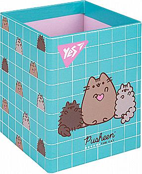 Стакан для письменных принадлежностей Yes "Pusheen", картон, голубой, 708333 Стакан для письменных принадлежностей Yes "Pusheen", картон, голубой, 708333