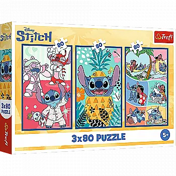 Пазл "3х80" - Світ Cтіча, Lilo&Stitch, 34885 Пазл "3х80" - Світ Cтіча, Lilo&Stitch, 34885
