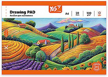Альбом для рисования YES А4 20 л/100 скоба, с перфорацией (Orange Line), 130607 Альбом для рисования YES А4 20 л/100 скоба, с перфорацией (Orange Line), 130607