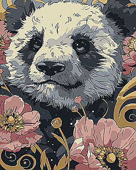 Набір для розпису по номерах 40*50 см "Квіткова пандочка", 11697-AC