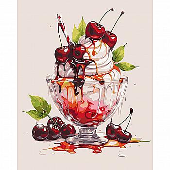 Набір для розпису по номерах 40*50 см "Вишневе морозиво", 12038-AC Набір для розпису по номерах 40*50 см "Вишневе морозиво", 12038-AC