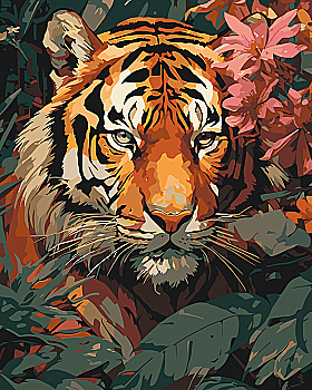 Картина по номерам 40*50 см "Хищник в кустах", 11706-AC