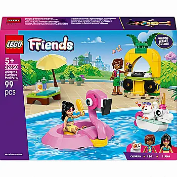 Конструктор Lego Friends "Вечерка единорога и фламинго у бассейна", 42658 Конструктор Lego Friends "Вечерка единорога и фламинго у бассейна", 42658