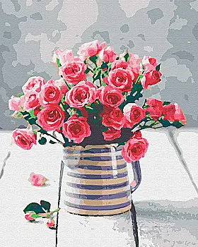 Набір для розпису за номерами "Трояндовий ранок" 40*50 см, RB-0100, ТМ "RIVIERA BLANCA" Набір для розпису за номерами "Трояндовий ранок" 40*50 см, RB-0100, ТМ "RIVIERA BLANCA"