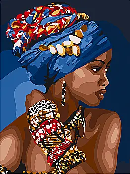 Набір для розпису по номерах 30*40 см "African woman", 10369-NN