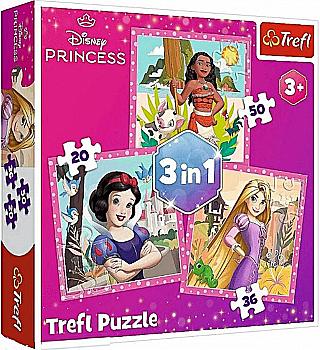 Пазл "3 в 1" - Чарівні квіти. Disney Princess, Trefl, 34875 Пазл "3 в 1" - Чарівні квіти. Disney Princess, Trefl, 34875