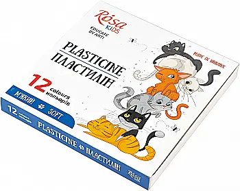 Набір пластиліну "Cats" зі стеком, 12 кол., 192 г, ROSA Kids, 302102 Набір пластиліну "Cats" зі стеком, 12 кол., 192 г, ROSA Kids, 302102